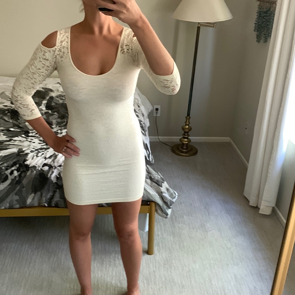 Cream Bebe bodycon dress